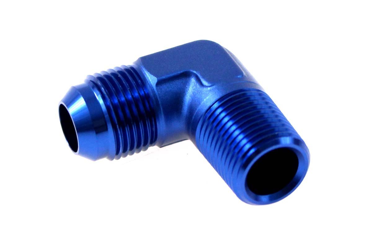 90° liitin: AN4 uros - 3/8” NPT uros