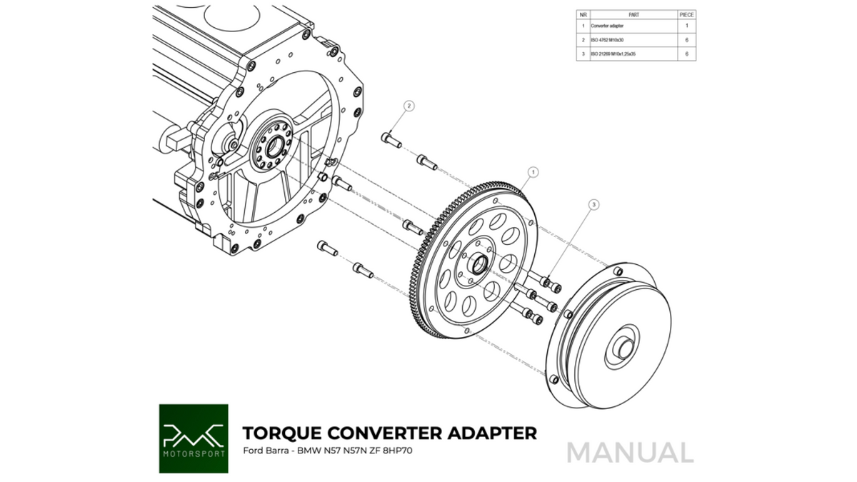 Vaihteistoadapteri: Ford Barra → BMW ZF 8HP | PMC