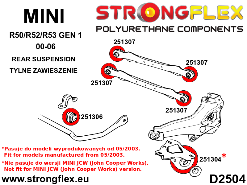 Strongflex Takapitkittäistukivarren pusla 60mm 251304